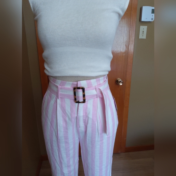 Geo-belt linen pant - Picture 1 of 7